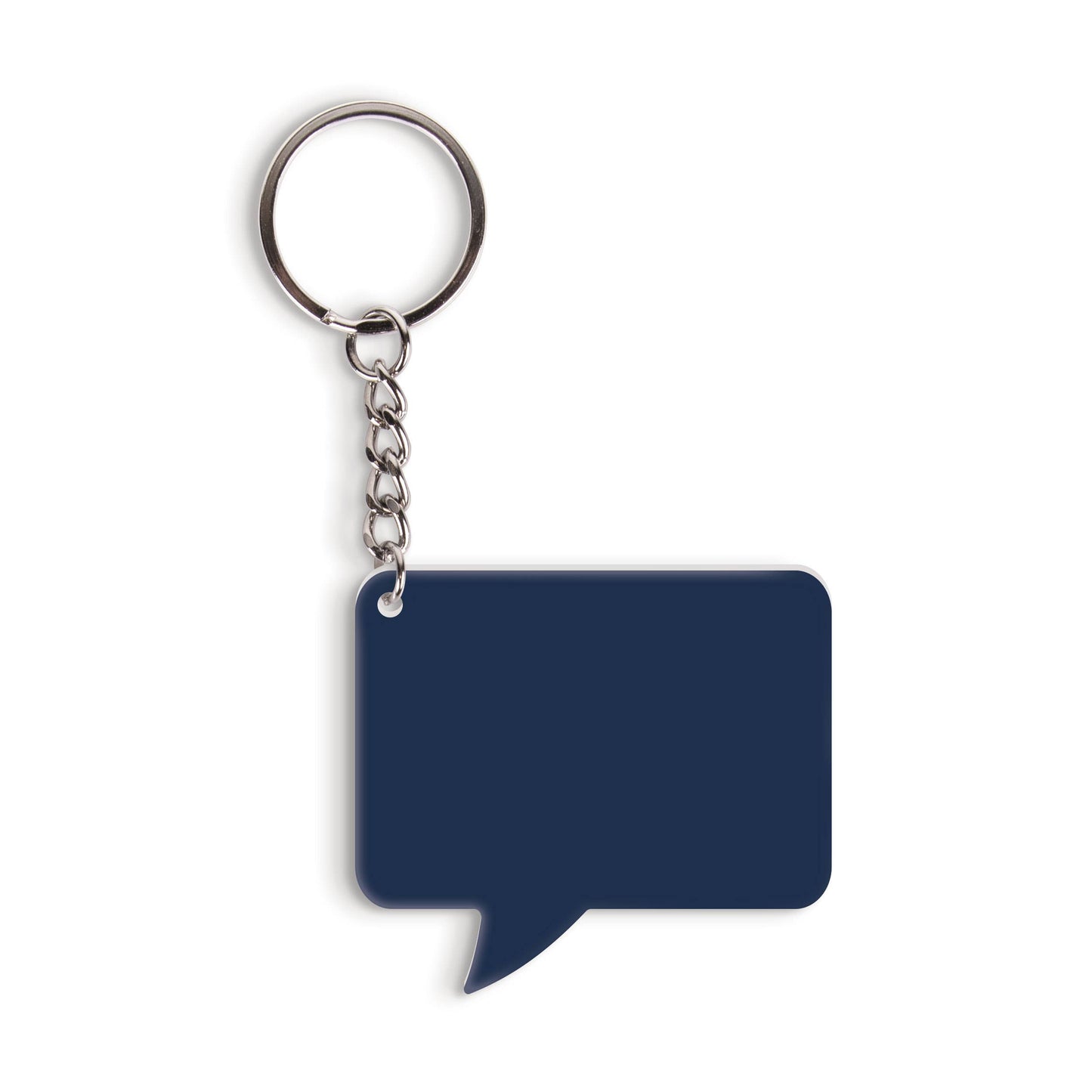 Laser Engravable Blue Word Bubble Keychain