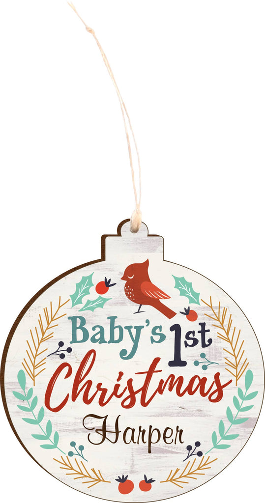 Laser Engravable Baby Christmas Ornament