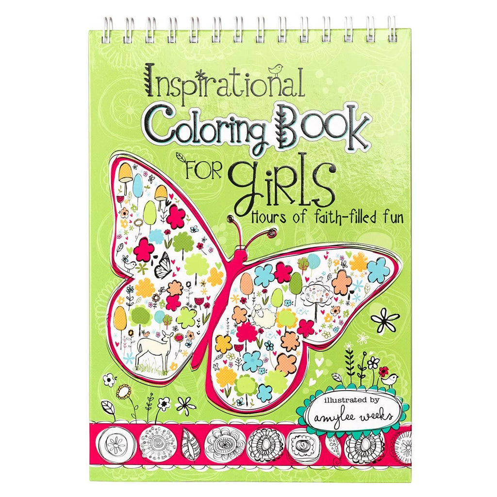 Coloring Book Wirebound Inspirational for Girls