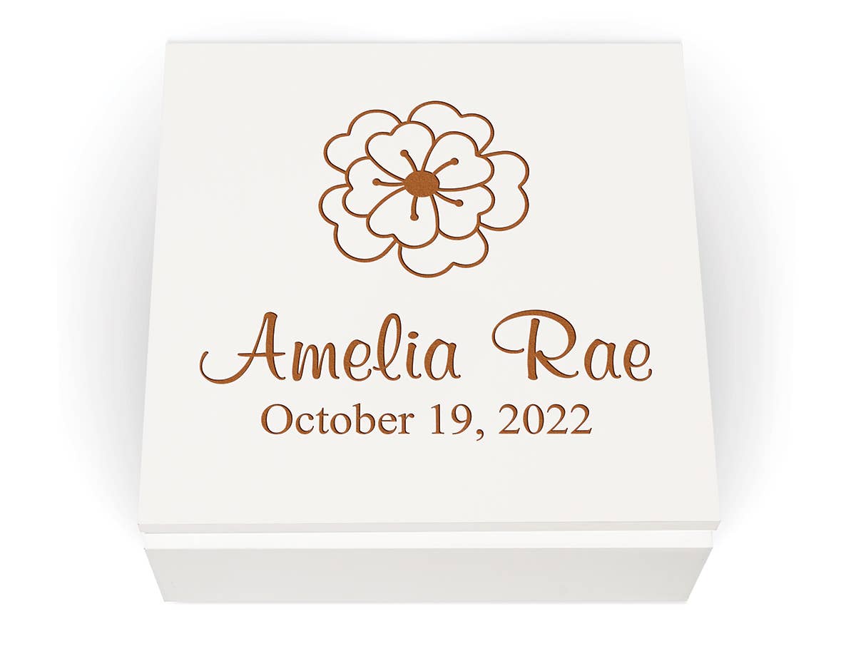 Laser Engravable White Trinket Box - Jewelry Organizer